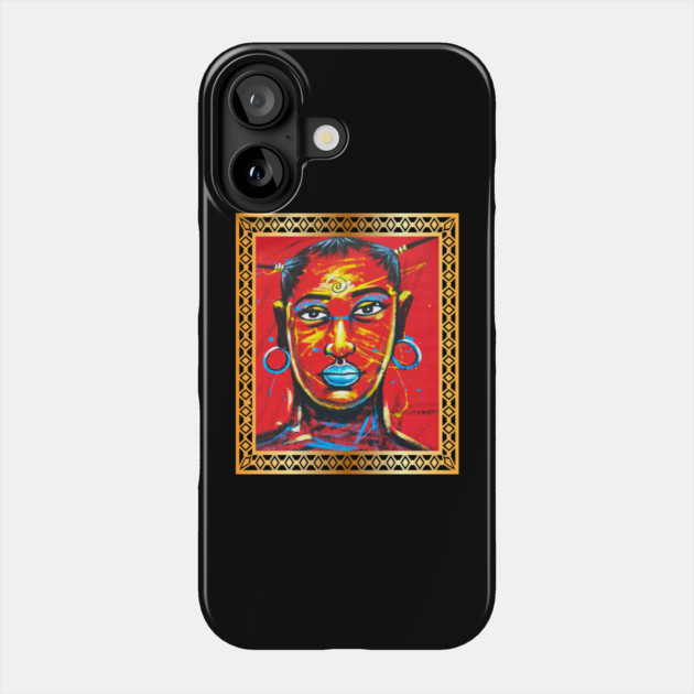 African Woman, Afro African Artwork, Black History Phone Case by logiamerch