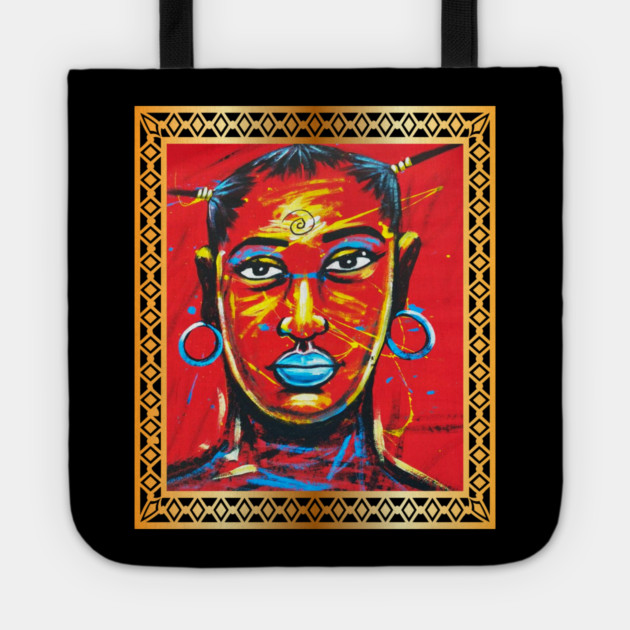 African Woman, Afro African Artwork, Black History Tote by logiamerch