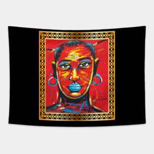 African Woman, Afro African Artwork, Black History Tapestry