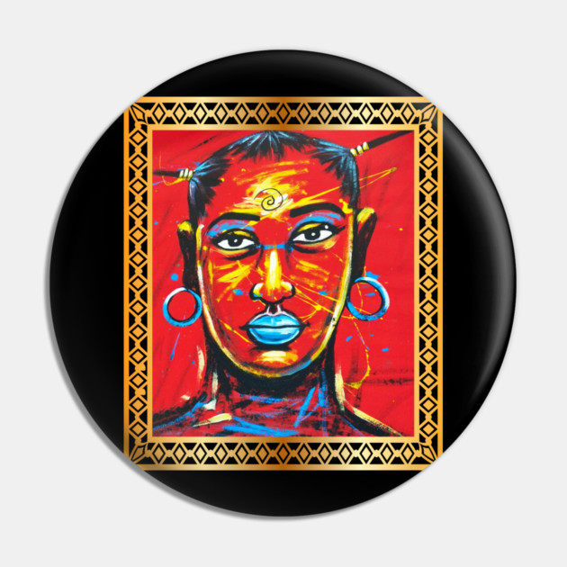 African Woman, Afro African Artwork, Black History Pin by logiamerch