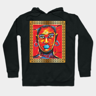 African Woman, Afro African Artwork, Black History Hoodie