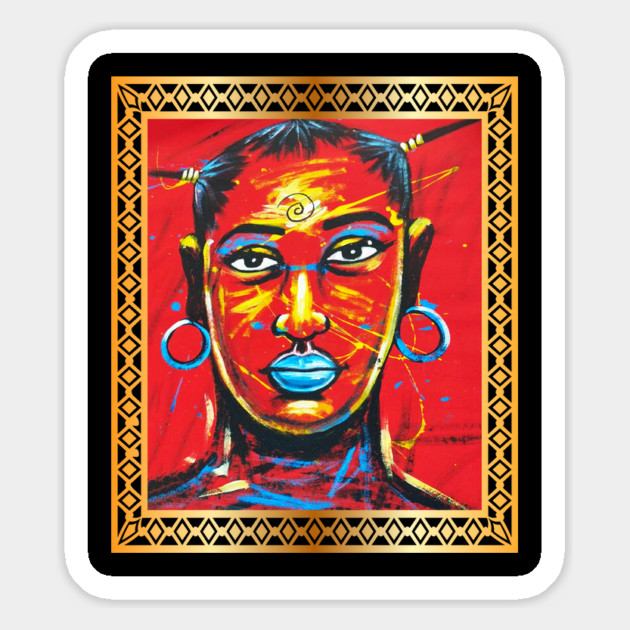 African Woman, Afro African Artwork, Black History Magnet by logiamerch