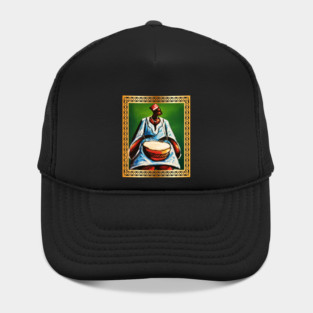 African Man Playing Drums, African Artwork Hat