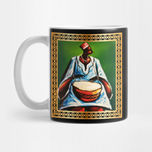 African Man Playing Drums, African Artwork Mug