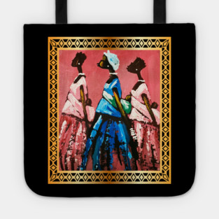African Women Carrying Babies, African Artwork Tote