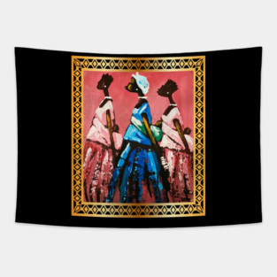 African Women Carrying Babies, African Artwork Tapestry