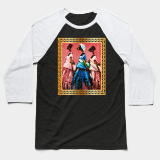African Women Carrying Babies, African Artwork Baseball T-Shirt