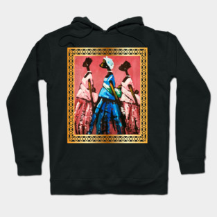 African Women Carrying Babies, African Artwork Hoodie