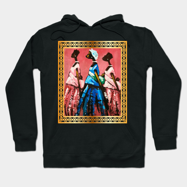 African Women Carrying Babies, African Artwork Hoodie by logiamerch