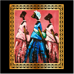 African Women Carrying Babies, African Artwork Posters and Art