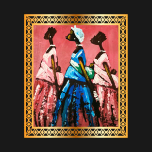 African Women Carrying Babies, African Artwork T-Shirt