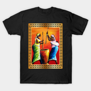 African Women Preparing Food, Black Historty T-Shirt