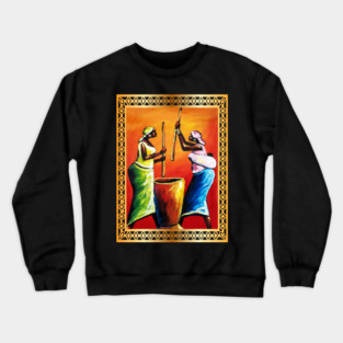 African Women Preparing Food, Black Historty Crewneck Sweatshirt