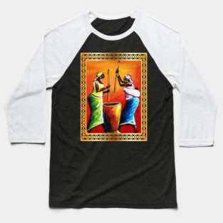 African Women Preparing Food, Black Historty Baseball T-Shirt