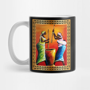 African Women Preparing Food, Black Historty Mug