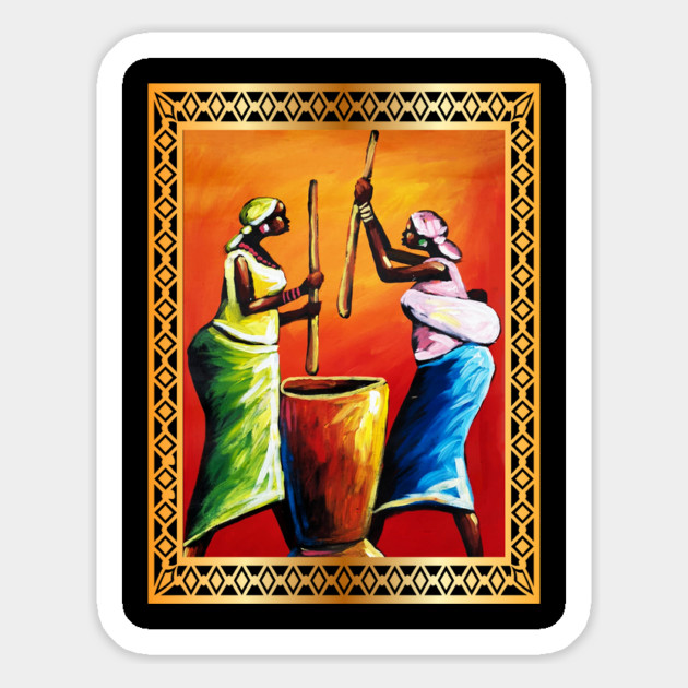 African Women Preparing Food, Black Historty Magnet by logiamerch