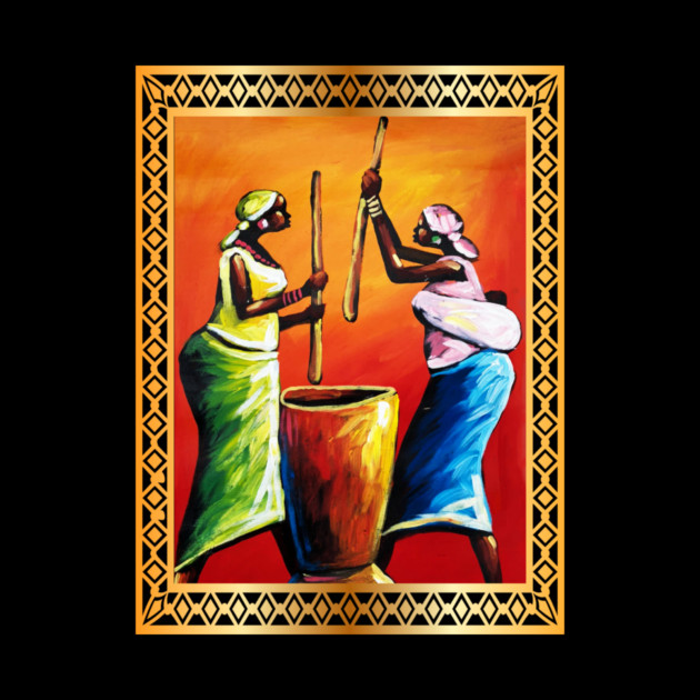 African Women Preparing Food, Black Historty by logiamerch