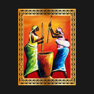 African Women Preparing Food, Black Historty T-Shirt