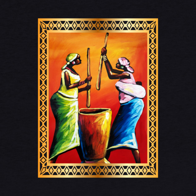 African Women Preparing Food, Black Historty by logiamerch