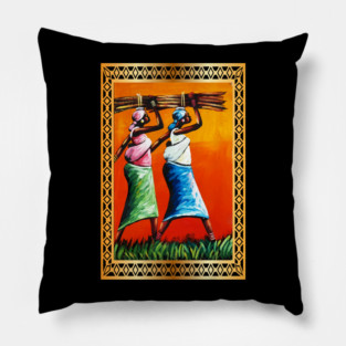 African Woman Artwork, Black History Pillow