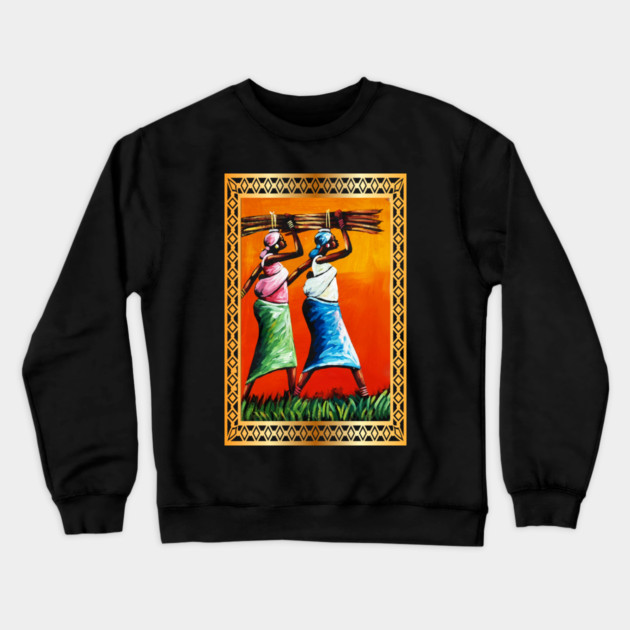 African Woman Artwork, Black History Crewneck Sweatshirt by logiamerch