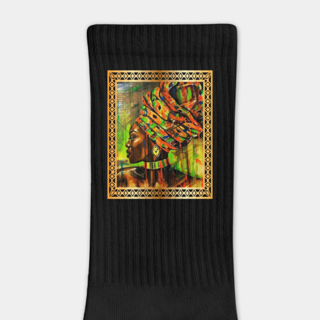 African Woman with Kente Pattern, African Artwork by logiamerch