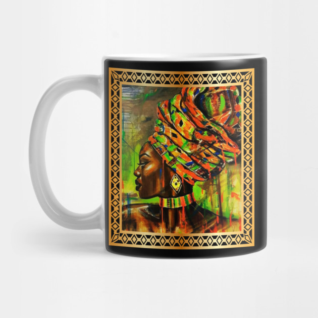 African Woman with Kente Pattern, African Artwork by logiamerch