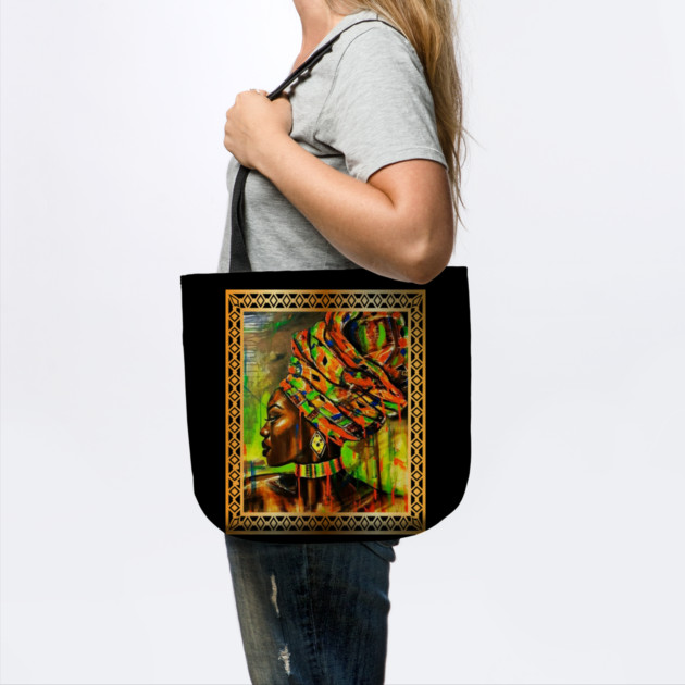 African Woman with Kente Pattern, African Artwork by logiamerch
