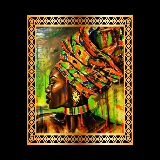 African Woman with Kente Pattern, African Artwork by logiamerch