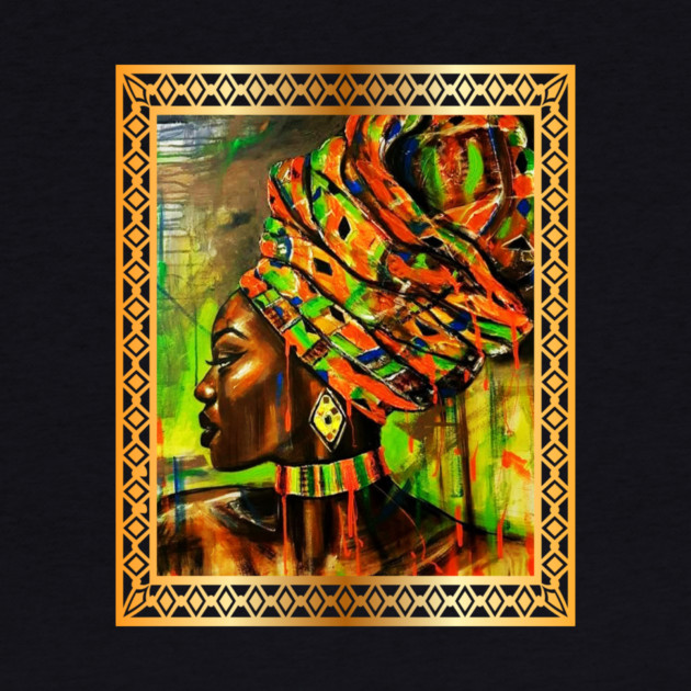 African Woman with Kente Pattern, African Artwork by logiamerch
