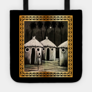 Mud Hut, African Artwork Tote