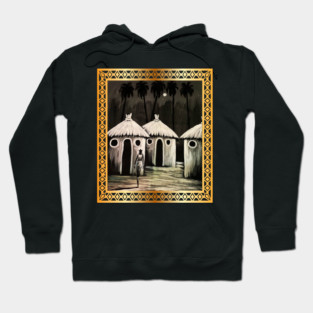 Mud Hut, African Artwork Hoodie