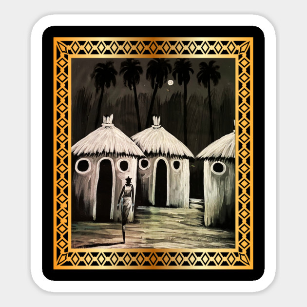 Mud Hut, African Artwork Magnet by logiamerch