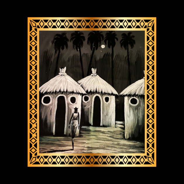 Mud Hut, African Artwork by logiamerch