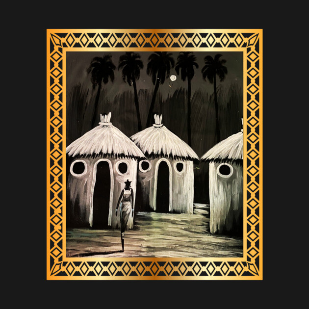 Mud Hut, African Artwork by logiamerch