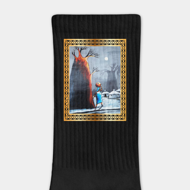 African Artwork, African Woman with Tree by logiamerch