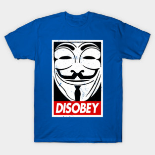 V For Vendetta Guy Fawkes Mask Disobey T-Shirt