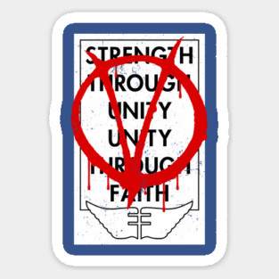 V For Vendetta "Strength Through Unity" Graffiti Poster Sticker