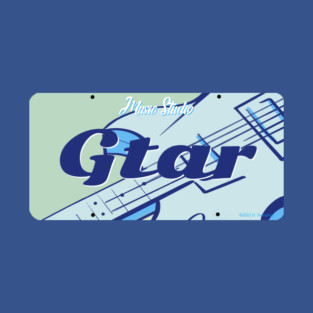 Guitar “Gtar” License Plate Design T-Shirt
