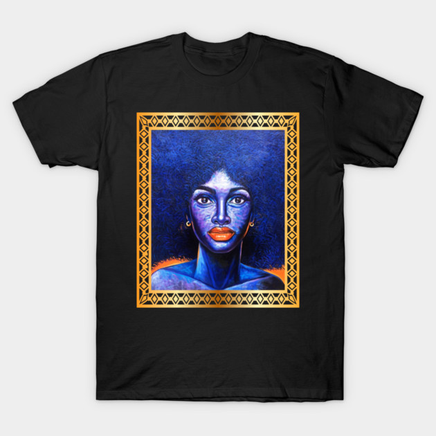 Afro African Woman, Afro Hair, African Artwork T-Shirt by logiamerch