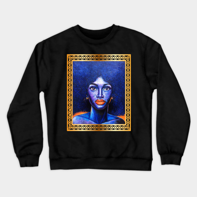 Afro African Woman, Afro Hair, African Artwork Crewneck Sweatshirt by logiamerch