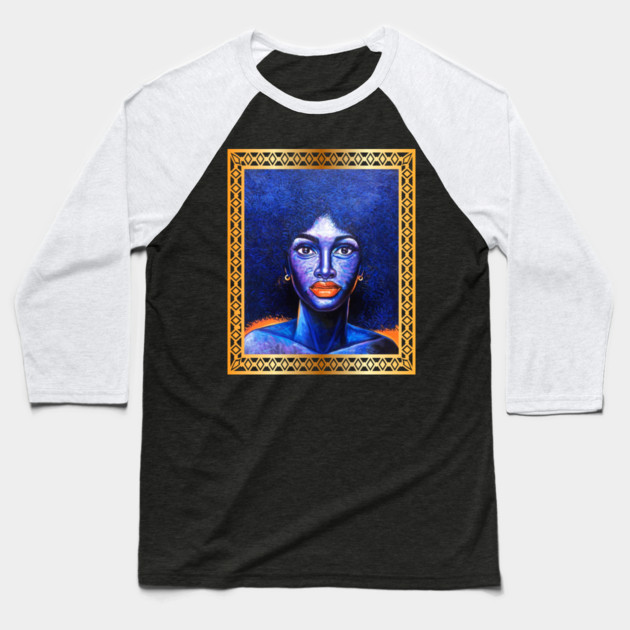 Afro African Woman, Afro Hair, African Artwork Baseball T-Shirt by logiamerch