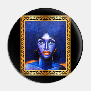 Afro African Woman, Afro Hair, African Artwork Pin