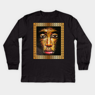 African Man, African Artwork, Black History Kids Long Sleeve T-Shirt