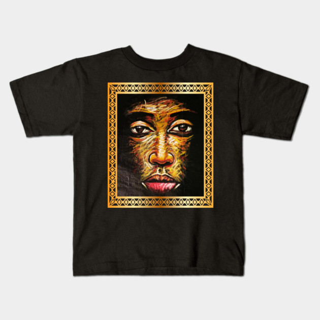 African Man, African Artwork, Black History Kids T-Shirt by logiamerch