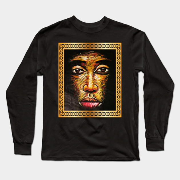 African Man, African Artwork, Black History Long Sleeve T-Shirt by logiamerch