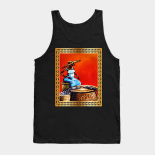African Woman Selling Fish, African Artwork Tank Top
