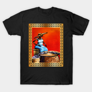 African Woman Selling Fish, African Artwork T-Shirt