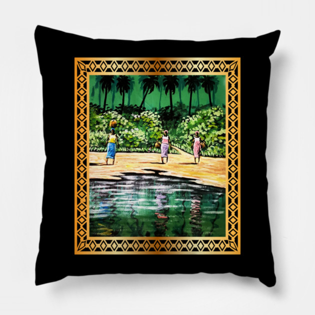 African Artwork, Forest Design Pillow by logiamerch