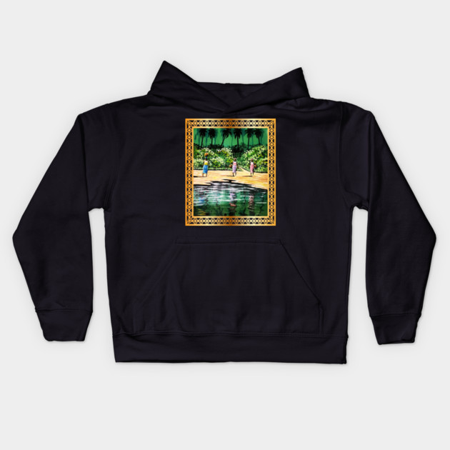 African Artwork, Forest Design Kids Hoodie by logiamerch
